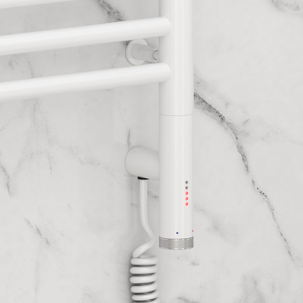 Полотенцесушитель электрический "БОГЕМА 3.0" прямая 500х400 / МЭМ правый (Белый)