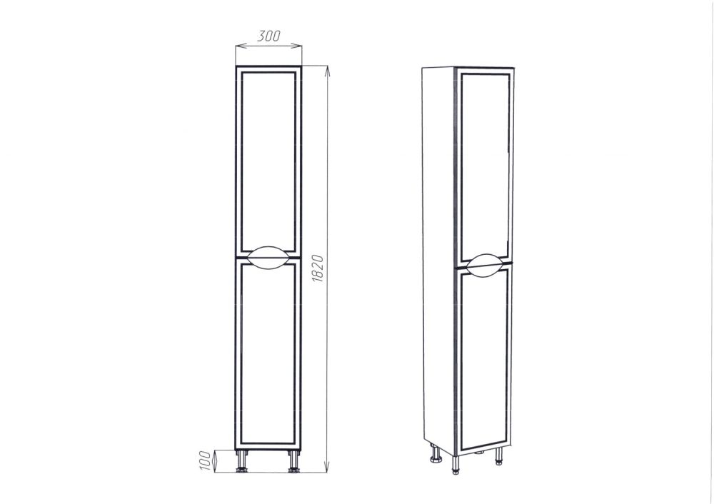 Колонна VIANT "Лима" правая 300х300х1820 (VLIM300-PENR), артикул VLIM300-PENR