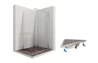 Душевой уголок Ambassador Diamond 12011105R-ST8, квадратный, угловой трап, 90х90