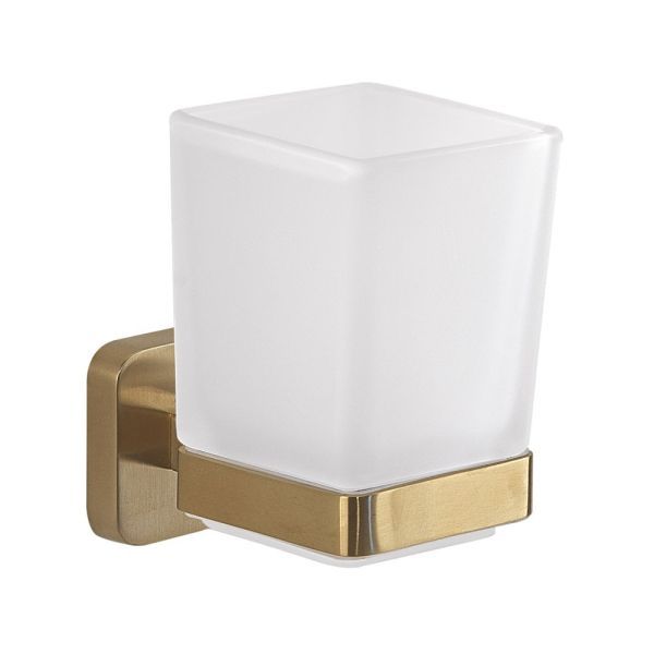 Gedy Tonga, настенный стеклянный стакан, цвет матовое золото