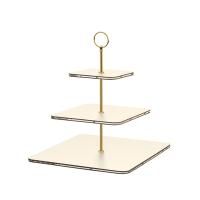 ADJ Сервировочная стойка, 30x30xH35 см.,ручка Круглая, цвет: панна котта, фурнитура золото