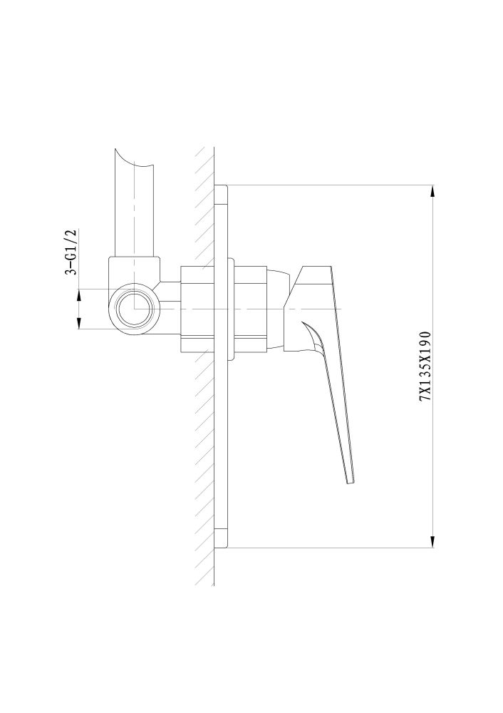 Смеситель для душа встраиваемый WONZON & WOGHAND ATHENS, Хром (WW-084700-CR)