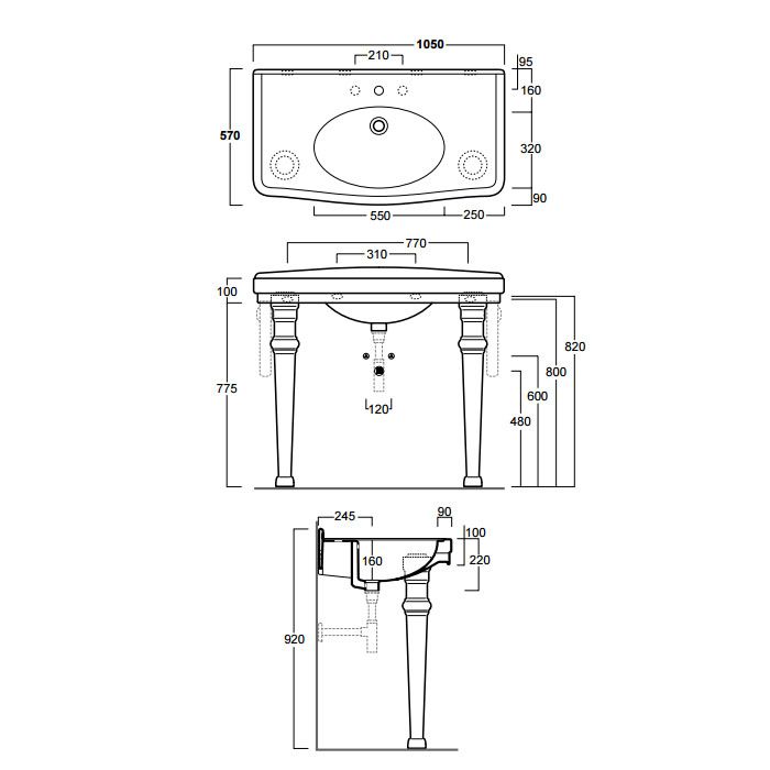 SIMAS Arcade/Londra Ножка керамическая (1шт) для консолей AR864/AR874, цвет белый