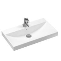 Комплект 2 в 1 Lavinia Boho Bathroom Sink 21510454, врезная фарфоровая раковина 80 см, смеситель с донным клапаном