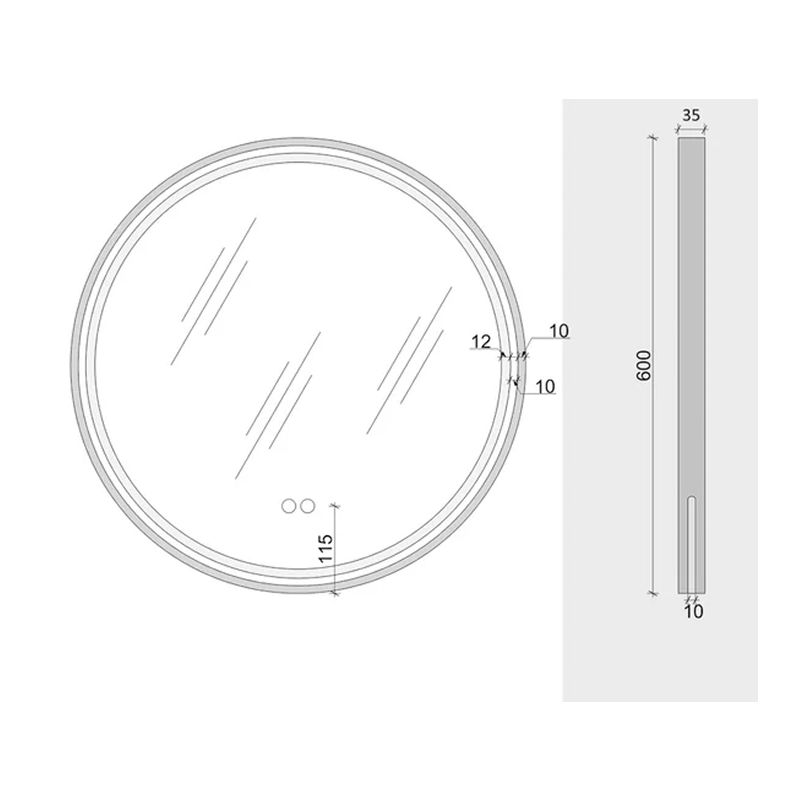 Зеркало Maretti Elena EA1460R03EL 60x60 см, артикул EA1460R03EL