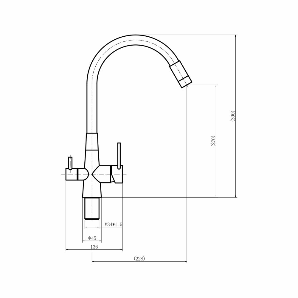 Смеситель для кухни FASHUN A4362-7, чёрный