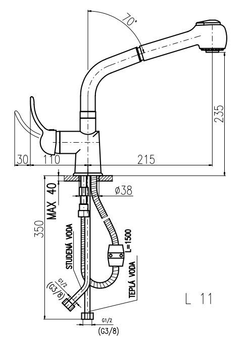 Смеситель для кухни Rav Slezak Labe L511.5