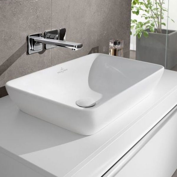 Раковина, Villeroy&Boch, Artis, ширина, мм-580, глубина, мм-380, высота, мм-125, тип установки-накладной (настольный), отверстия для смесителя-отсутствуют, материал-TitanCeram, цвет-альпийский белый Раковина, Villeroy&Boch, Artis, ширина, мм-580, глубина, мм-380, высота, мм-125, тип установки-накладной (настольный), отверстия для смесителя-отсутствуют, материал-TitanCeram, цвет-альпийский белый