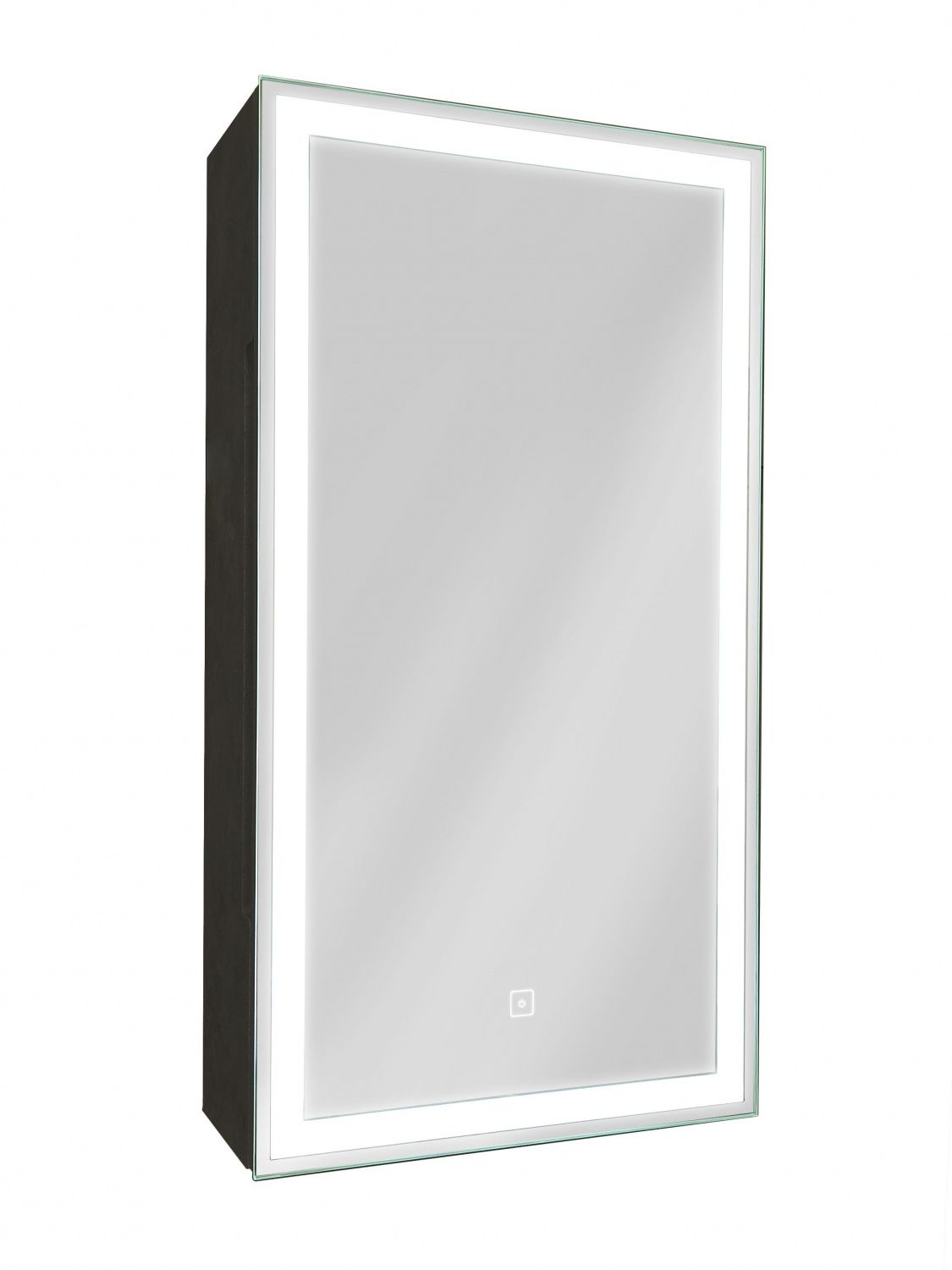 Зеркало-шкаф с подсветкой ART&MAX TECHNO AM-Tec-350-650-1D-L-DS-F-Nero, артикул AM-Tec-350-650-1D-L-DS-F-Nero