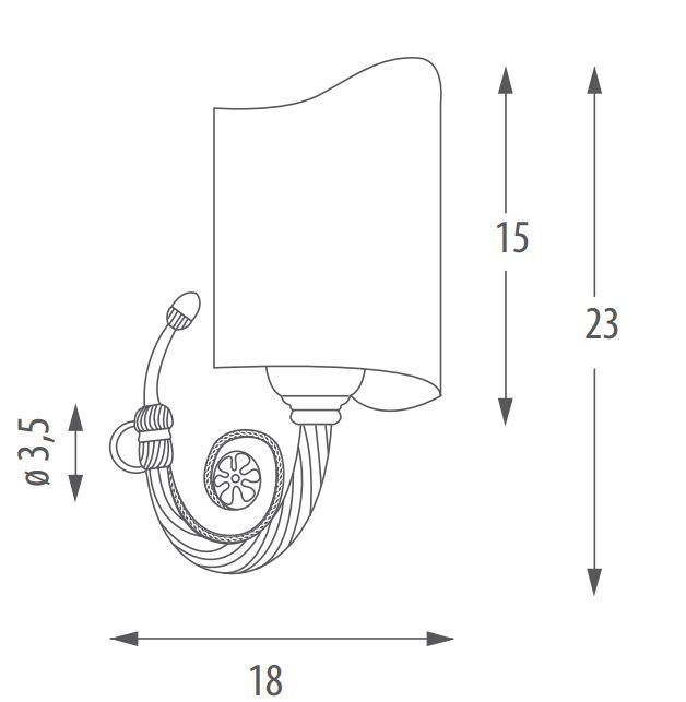 EBAN Светильник настенный Stella, цвет хром, с абажуром тканевым цвет кремовый