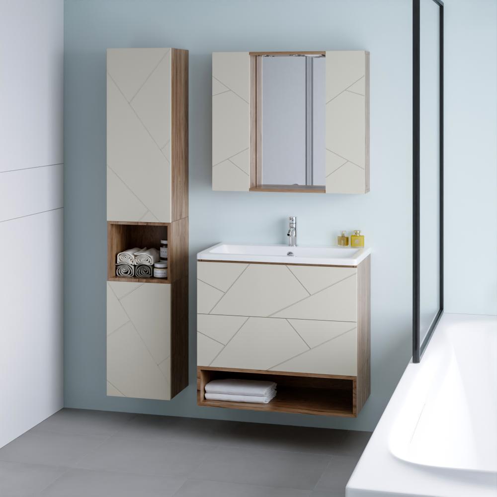 Ниша для тумбы Бриклаер КРИСТАЛЛ 80 см, дуб крафт табачный