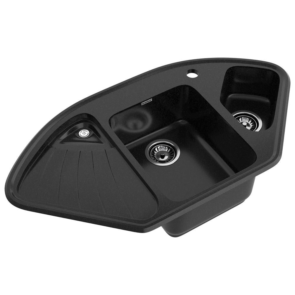 Кухонная мойка GranFest CORNER 1040E, черный, артикул C-1040E черный