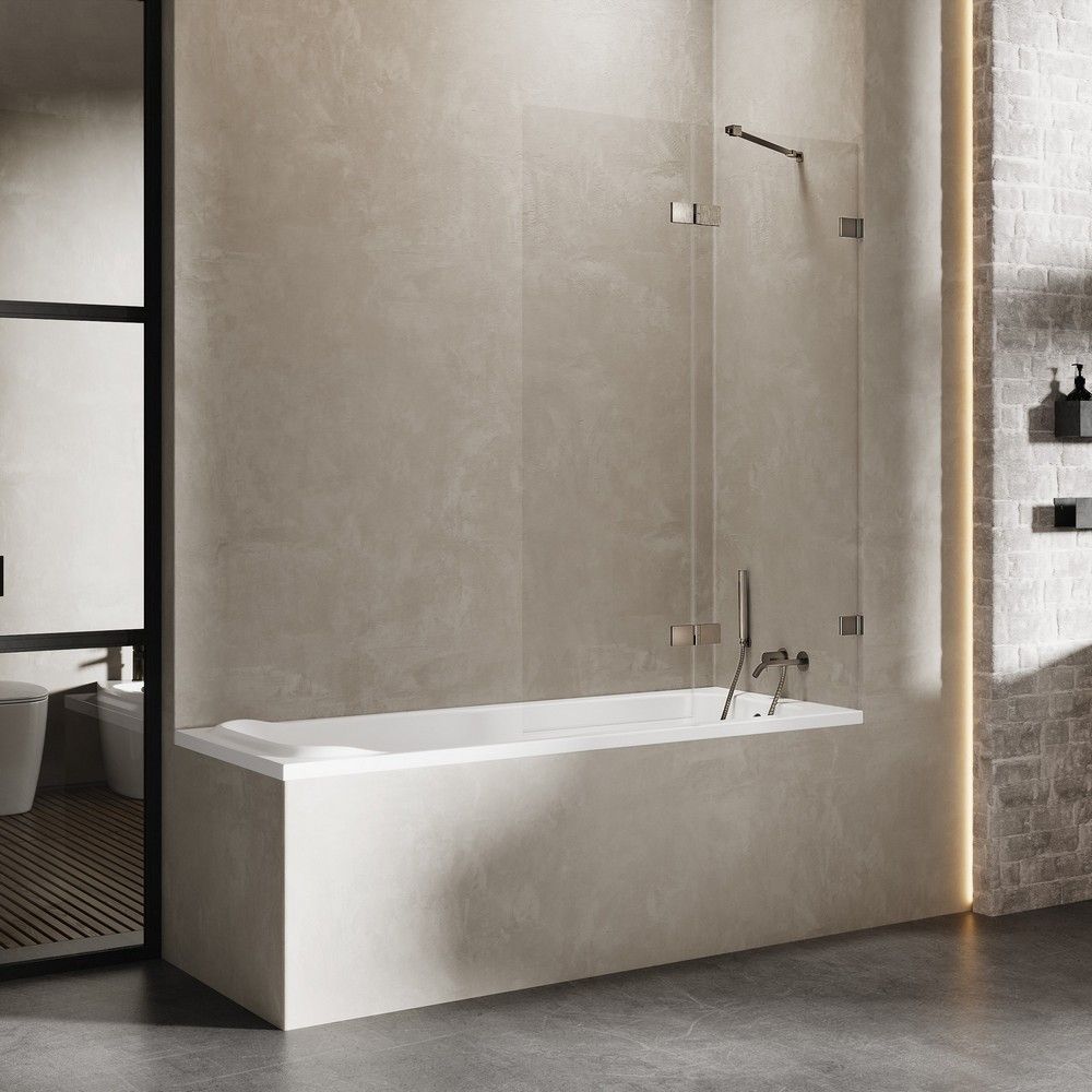 Шторка для ванны NEW TRENDY AVEXA GUNMETAL BRUSHED 110 см EXK-3524 R (оружейная сталь)