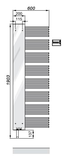 Электрический полотенцесушитель Zehnder Yucca Mirror YME-180-60/YD Белый правый