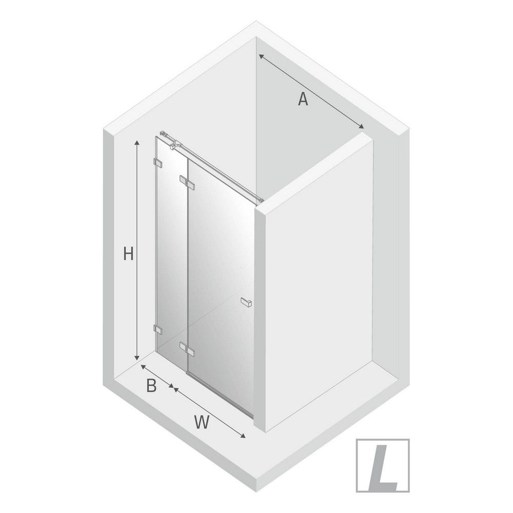 Дверь в нишу NEW TRENDY AVEXA 120x200 EXK-1449 (хром)