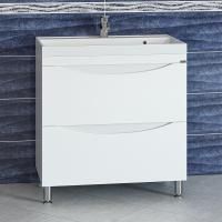 Тумба под раковину Санта Сатурн 80 см, 700270, 2 ящика, напольная, белый (ум. Classic 80 литой мрамор)