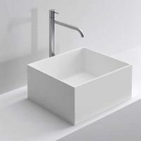 MILLDUE  Раковина  STEP 45_19 накладная из CRISTALPLANT ,45х38х19 см, без отв для смесителя, цвет белый матовый