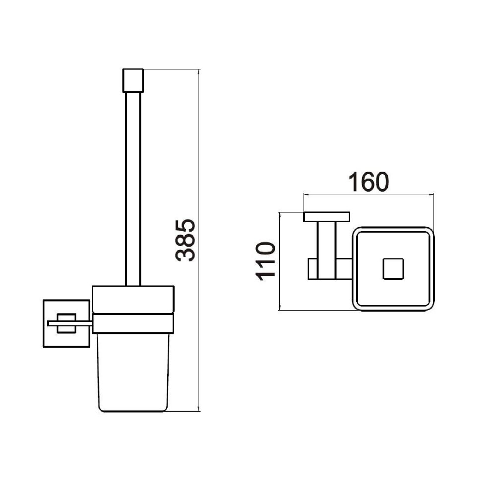 Ершик Savol S-06594A, хром, артикул S-06594A