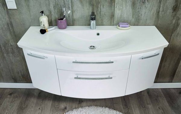 Puris Vuelta, раковина из минерального литья с LED подсветкой 1400 мм, цвет белый