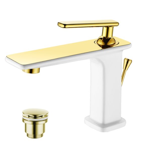 Смеситель для раковины Lemark Mista LM6406WG Белый Золото