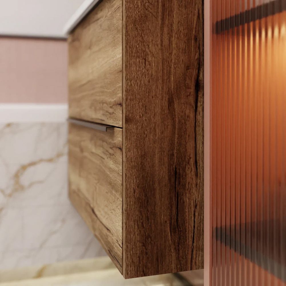 Тумба под раковину подвесная La Fenice Tesoro FNC-01-TES-DGT-100-2, табак, артикул FNC-01-TES-DGT-100-2