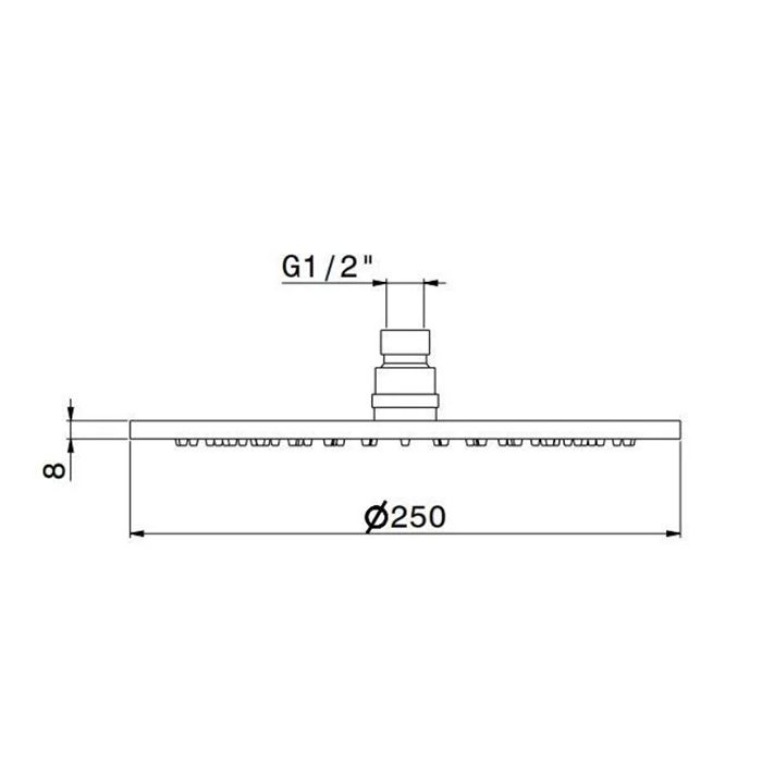 Круглая душевая лейка OLE, матовый черный
