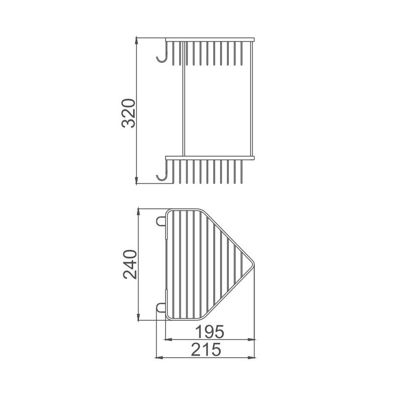 Полка металлическая угловая Haiba HB335-1, хром