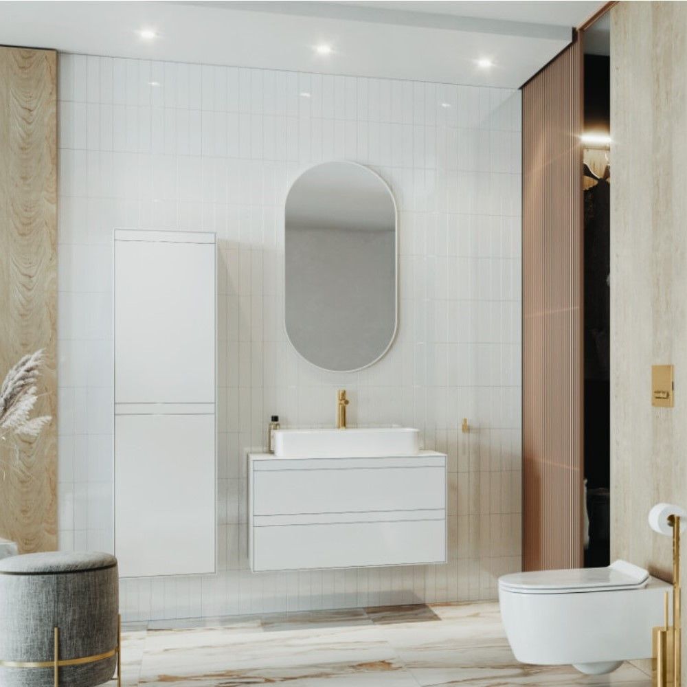 Зеркало овальное EXCELLENT Revia 100x50 (белый мат) Зеркало овальное EXCELLENT Revia 100x50 (белый мат)