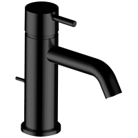 Смеситель для раковины, Cisal, Less New, тип открывания воды-однорычажный, отверстия для монтажа-1, высота, мм-164, вынос излива, мм-120, донный клапан-есть, тип подводки-гибкая, стандарт подвода воды-3/8", цвет-Matt Black