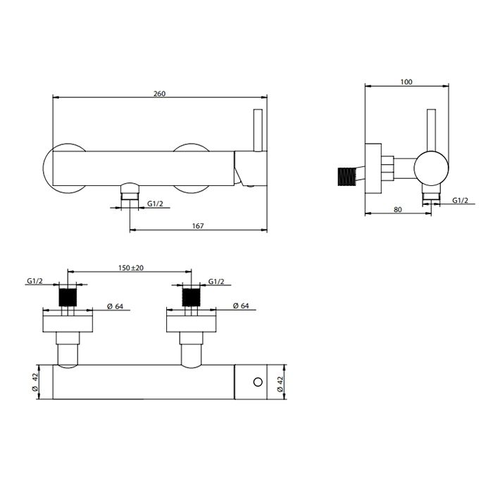 BONGIO ON Смеситель для душа настенный, однорычажный, цвет матовое французское золото, артикул 68523HMPR