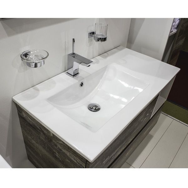 Тумба с раковиной Comforty Турин 90L 4137135 подвесная Дуб бежевый