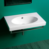 Simas Lft Spazio раковина консоль подвесная с 1 отв. (пробитым вручную) под смеситель 80х49,5см, цвет белый