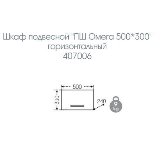 Шкаф подвесной "Омега 500*300" горизонтальный
