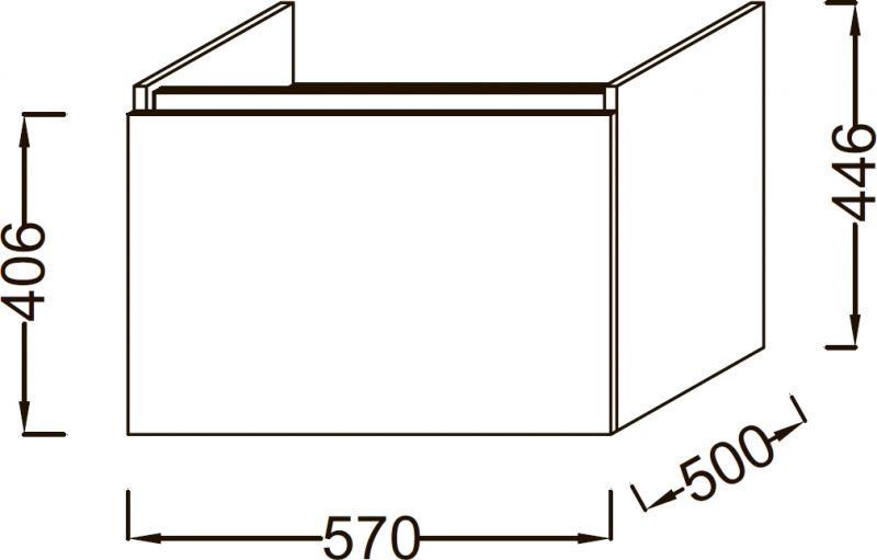 Тумба под раковину JACOB DELAFON PARALLEL 57 EB514-E10 (подвесная, дуб квебекский), шт, артикул EB514-E10