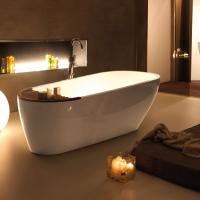 KERASAN Aquatech Ванна из минерального материала 170х70см, цвет белый (без декоративной накладки из натур. дерева)