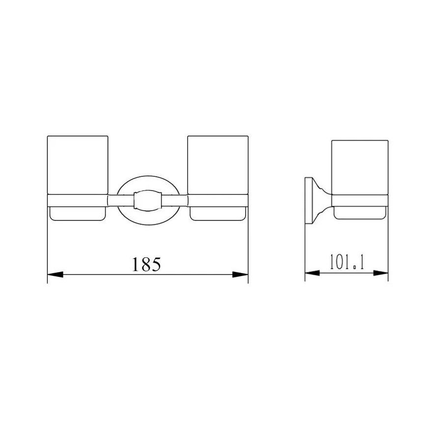 Стакан для ванной комнаты двойной BELZ B90108, черный