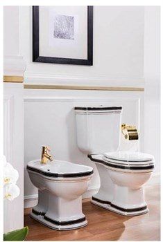 Унитаз биде Creavit Klasik KL310-00CB00E-KR00 Белый с декором без бачка и сиденья