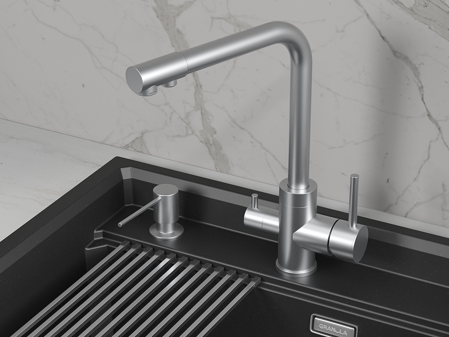 Смеситель для кухни Granula (5015, НЕРЖ), артикул 5015, НЕРЖ