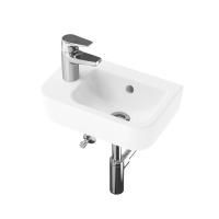 Комплект 4 в 1 Lavinia Boho One 21510477, подвесная фарфоровая раковина 37 см, смеситель, латунный сифон, угловые вентили 2 шт.