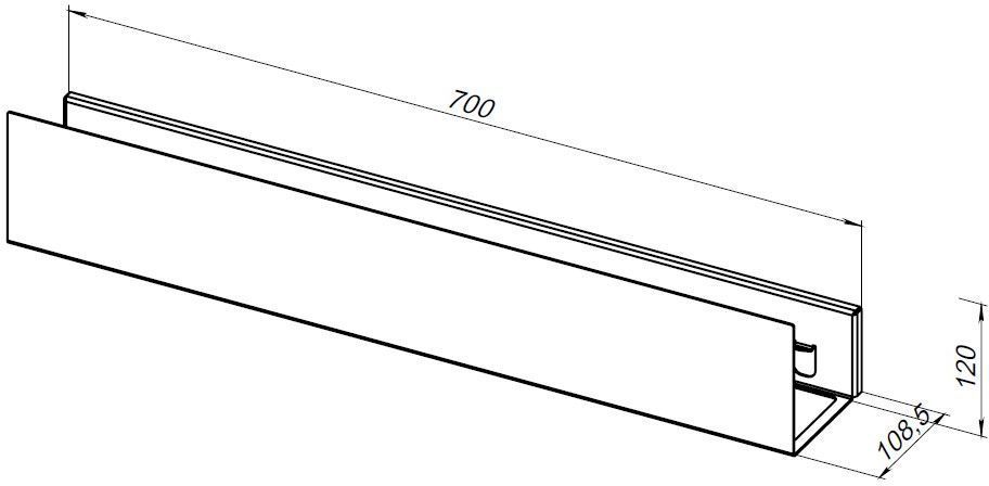 Полка Aquanet Магнум Н 70x12 черная матовая, с крючками Полка Aquanet Магнум Н 70x12 черная матовая, с крючками