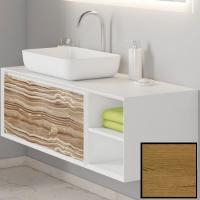 Тумба под раковину SanVit Стайл 120 L kstyle120 с фактурой под дерево подвесная Акация светлая