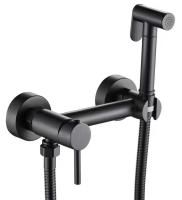 Смеситель скрытого монтажа с гигиеническим душем, артикул: SMH02 BLACK, ESKO