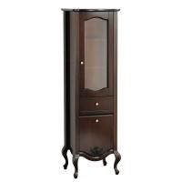 IMPERO Пенал-витрина L49xH161xP44 см. SX. 1 ящик 2 двери (верх-стекло, низ-глухой) , цвет: NOCE