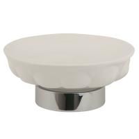 OLIVIA Mыльница настольная, керамика белая, хром