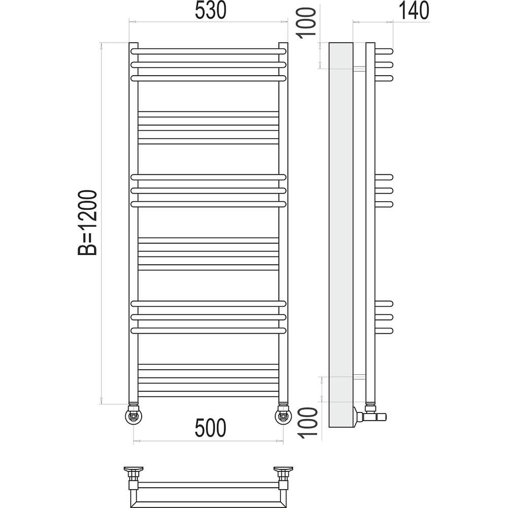 Полотенцесушитель водяной Terminus Кельн П18 50х120