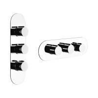 Gessi Tondo Welliness Внешняя часть встраиваем. термостатического смесителя , подкл на 3/4,с гориз/вертик установкой на 2 выхода, цвет хром