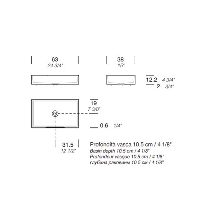 MILLDUE  Раковина  STEP 63_12 накладная из CRISTALPLANT ,63х38х12,2 см, без отв для смесителя, цвет белый матовый MILLDUE  Раковина  STEP 63_12 накладная из CRISTALPLANT ,63х38х12,2 см, без отв для смесителя, цвет белый матовый