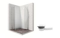 Душевой уголок Ambassador Diamond 12011111R-MA1, пятиугольный, точечный трап, 90х90