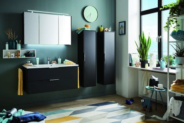 Комплект мебели Puris D.Light с раковиной из минерального литья, 1200 мм, цвет серый космос матовый