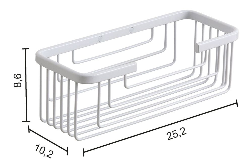 Gedy, решётка прямоугольная 1-уровневая (25,2х10,2хh8,6), цвет белый